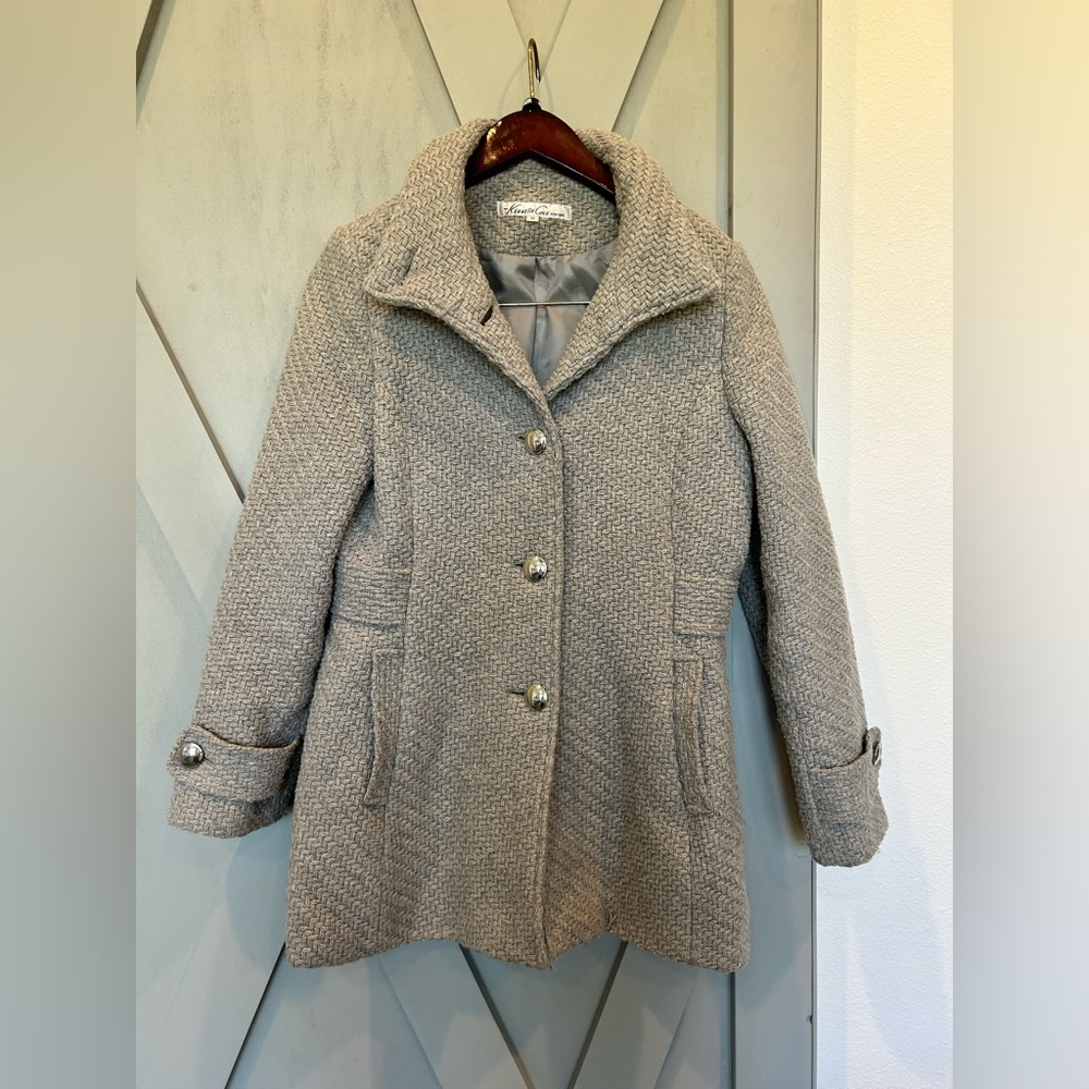 Kenneth Cole New New York Grey Woven Coat (with hood)